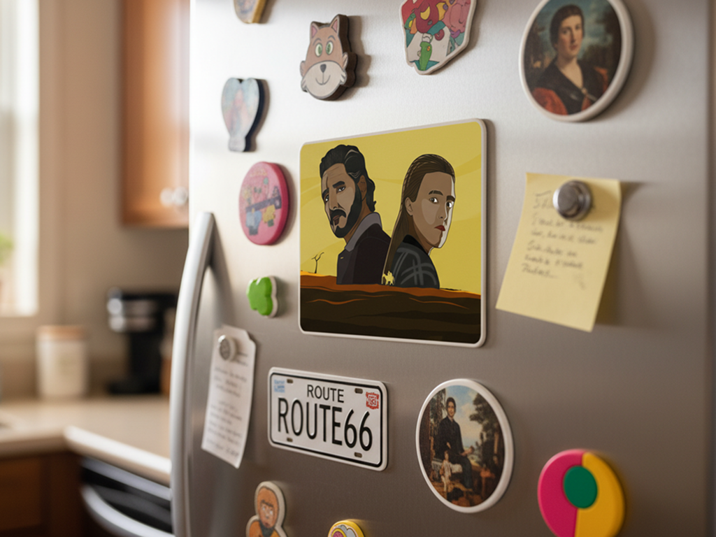 A fridge magnet of the show "The Last of Us"