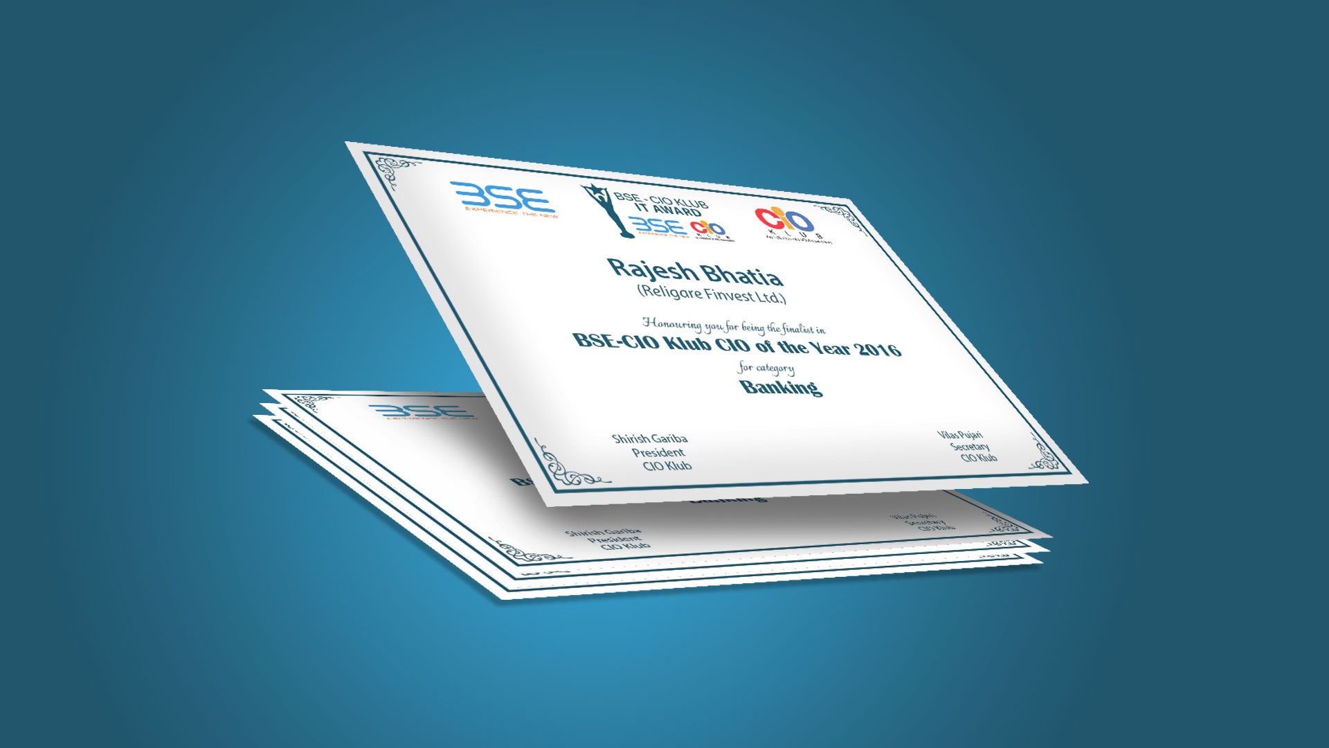A mockup of certificates.